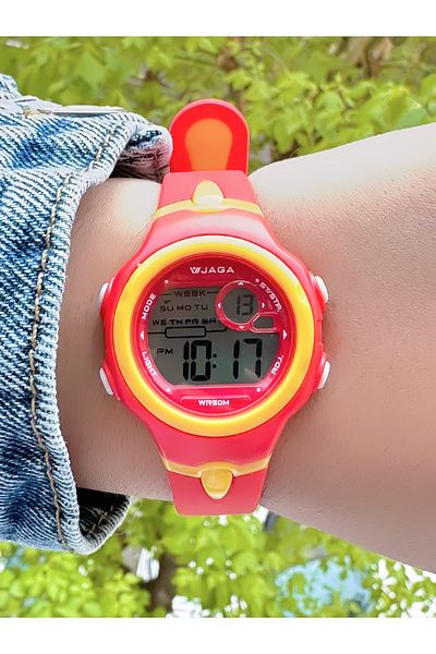 Jaga 10 Atm Waterproof Silicone Cord Children's Wristwatch (Suitable for Use in the Sea and Pool)