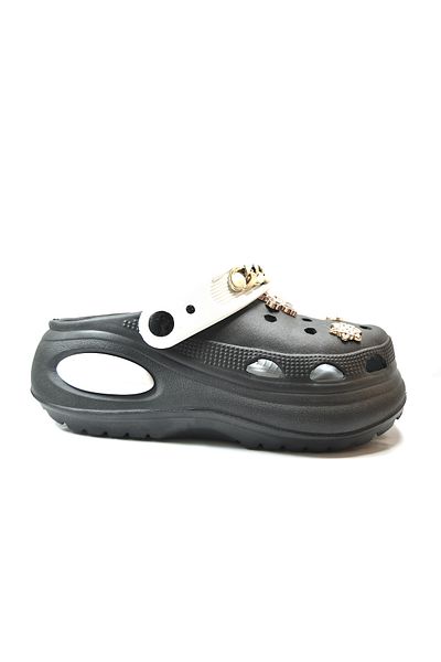 Onlo Ayakkabı Дамски чехли Onlo Shoes SN.0919, бели и черни, с анатомична подметка и затворена предна част