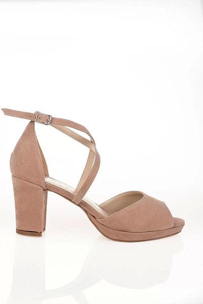PayBuy Women's Fashion Chic Powder Suede Heels Classic Shoes Heels Wedding Engagement Night Evening Dress Shoes