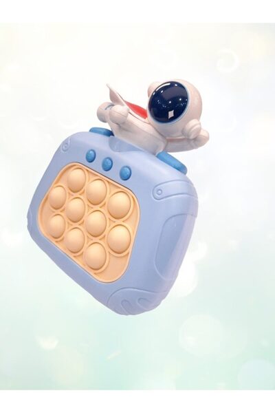 Popit Toys Elektronik Popit,Eğitici Oyuncak,Işıklı Oyuncak,Çocuk için Yılbaşı Hediyesi,Popit Uçan Astronot Mavi