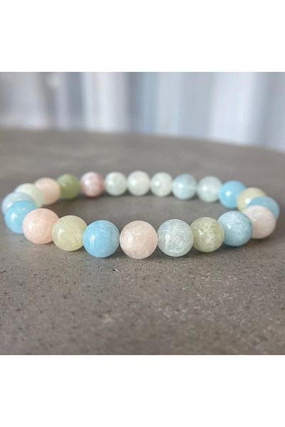 Mystic Energy 100% Real Original Natural Stone Morganite Bracelet | Gift Natural Stone