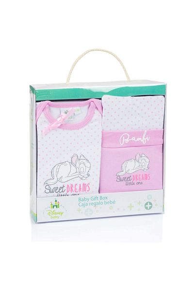 Disney Set bebe Bambi Sweet dreams little one AQE0357 Alb & roz 62-68 CM