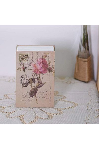 PUFO Secret Book-type Safe With Key For Locking, Rose Of Love Model, 18 X 12 Cm