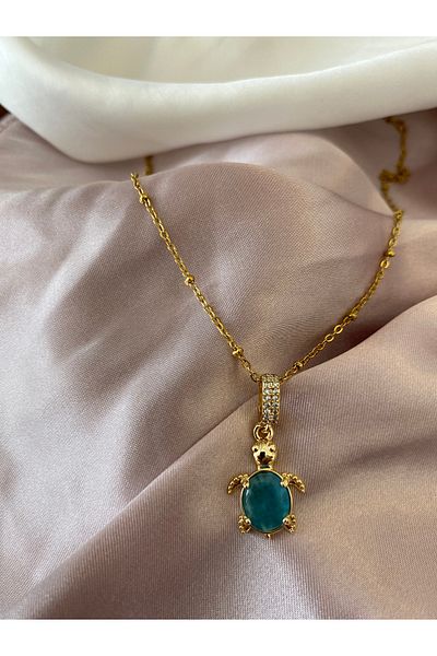 Stinless steel Women's Steel Necklace with Turtle Figure