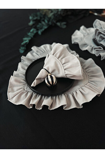 KaiHome Moonlit Linen Fabric Frilly Napkin 2 Pcs