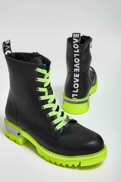 Bambi Black Green Women's Boots & Bootie K02703021109