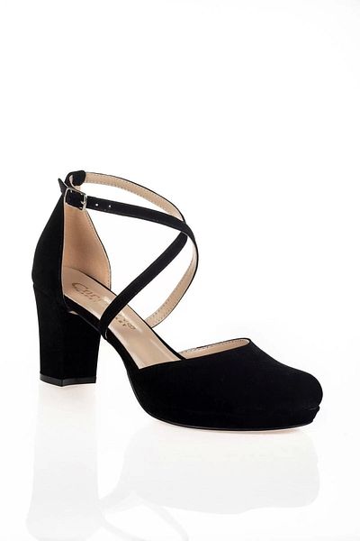 PayBuy Women's Fashion Stylish Black Suede Heeled Classic Shoes Heels Wedding Engagement Night Evening Dress Shoes