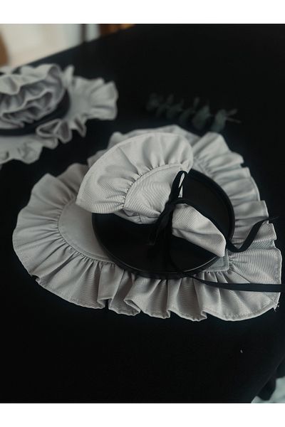 KaiHome Moonlit Linen Fabric Frilly Napkin 2 Pcs