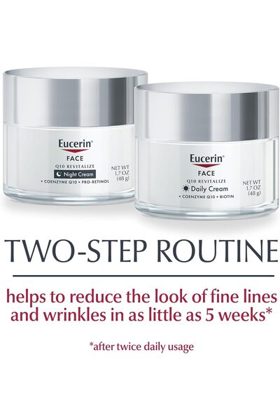 Eucerin Eucerin Q10 Anti-Wrinkle Day and Night Face Cream, 1.7 oz, Pack of 2