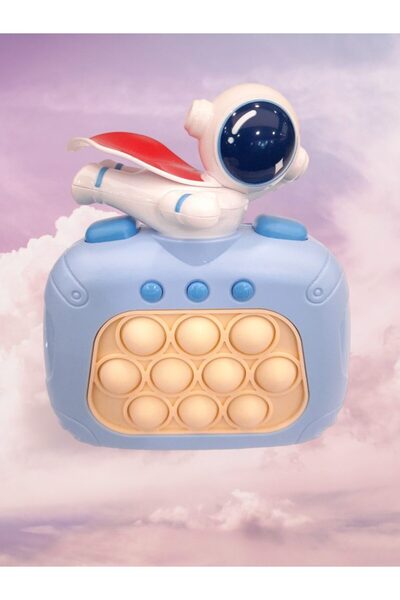 Popit Toys Elektronik Popit,Eğitici Oyuncak,Işıklı Oyuncak,Çocuk için Yılbaşı Hediyesi,Popit Uçan Astronot Mavi