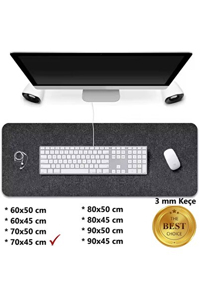 Wotrart Mouse Pad Masa Üstü Koruyucu Orta Boy 3mm Keçe Klavye PC Notebook Altı