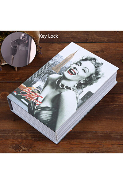PUFO secret book-type safe with key lock, Marilyn Monroe model, 18 x 12 cm
