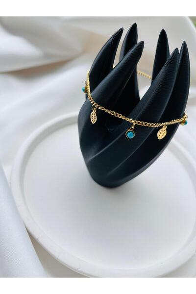 ESDE Nazar Boncuklu Şık Çelik Kararma Yapmaz Gold Kaplama Halhal