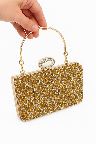 Lifonbag Geantă pentru rochie de seară Crystal Stone pentru femei Geantă pentru ocazii speciale
