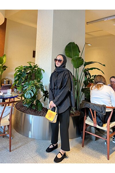 tumabutik Belden Bağlamalı Robalı Gömlek