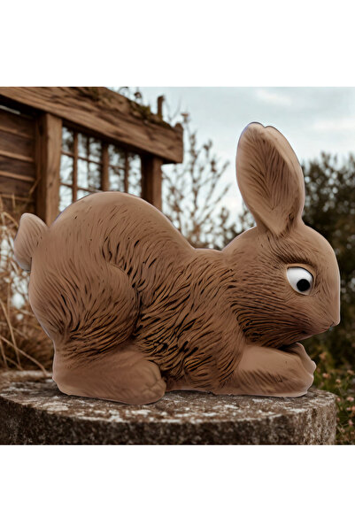 İki Cadı Tasarım Kahverengi Tavşan Biblo Heykel Polyester Obje