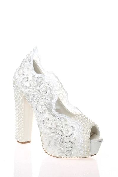 PayBuy Moda Femei Perle Albe Pietre Brodate Pantofi Mireasa Tocuri Nunta Logodna Seara Rochie Pantofi