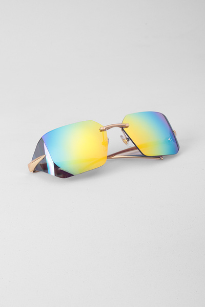 Kapin Viento Colorful Mirrored Rimless Sunglasses