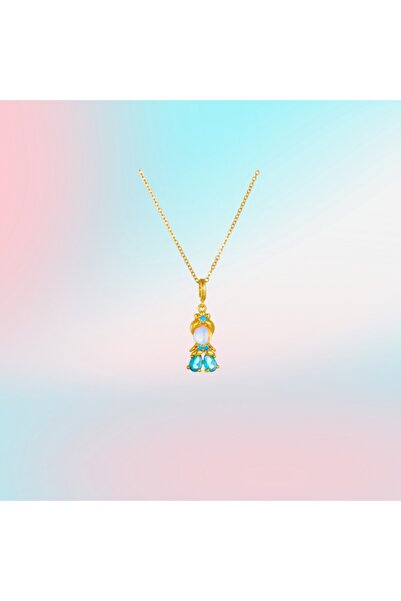 Choice قلادة الأميرة الصغيرة الخيالية الأنيقة المصنوعة من الزركون الملون بطول...