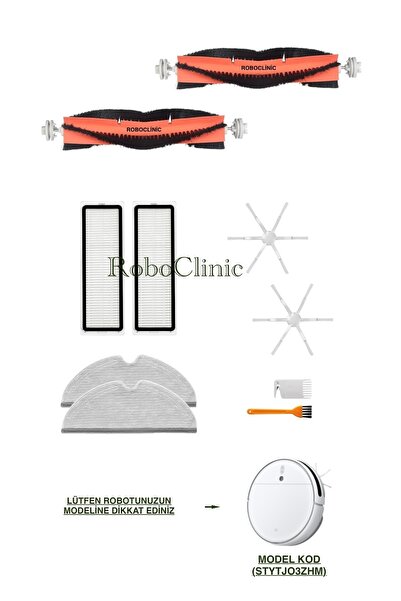 Roboclinic Set de perii, filtre și mop compatibile cu aspiratorul robot Xiaomi Mi Robot Vacuum Mop 2 (STYTJO3ZHM) - 10 piese