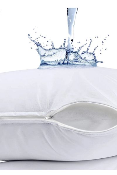 PRİVATE 5 Pieces Liquid Waterproof Sweatproof 100% Cotton Pillow Mattresses with Zipper Akfil 63 Wire Woven 100% Cotton 5