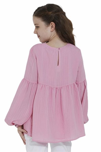 Tommy Hilfiger Bluza copii Tommy Hilfiger Textured Stripe Top Roz 176 CM