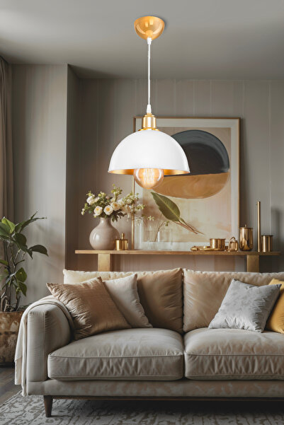 AG LightDesign Beyaz Sarkıt Avize Yatak Odası Salon Mutfak Koridor Lamba İçi ...