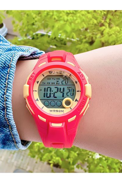 Jaga 10 Atm Waterproof Silicone Cord Children's Wristwatch (Suitable for Use in the Sea and Pool)