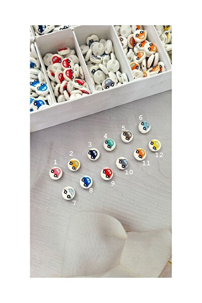 miraylahobi Baby Button Car Model 15mm (1.5cm) 24 Pieces Mixed Color