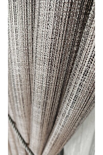 Yuka Λινάρι με υφή Γκρι Lurex Πολύχρωμο Γκρι Μαύρο Πάνελ Κουρτίνα Βαρύ Βάρος Μονόφυλλο Σφιχτά Πλισέ