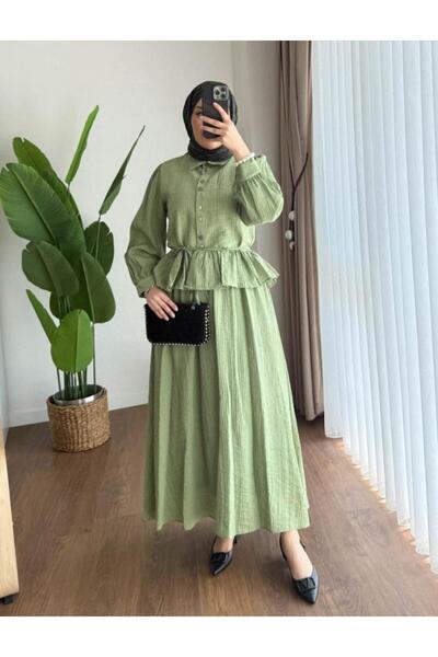 nizzell Women's New Season Ruffle Detail Shirt Skirt Suit