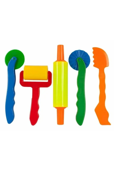 a v d a 9 Pieces Platen Roller Injector Syringe Press Set Play Dough Mold Kit Mould Set