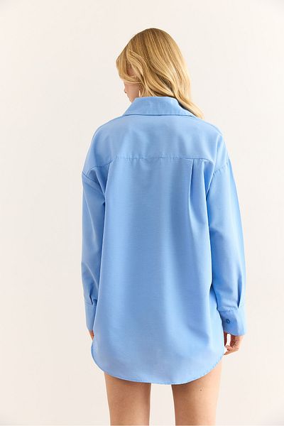 Olalook Γυναικείο Baby Blue Πουκάμισο Ποπλίνα με Κρυφό Πατιλέ GML-19000867