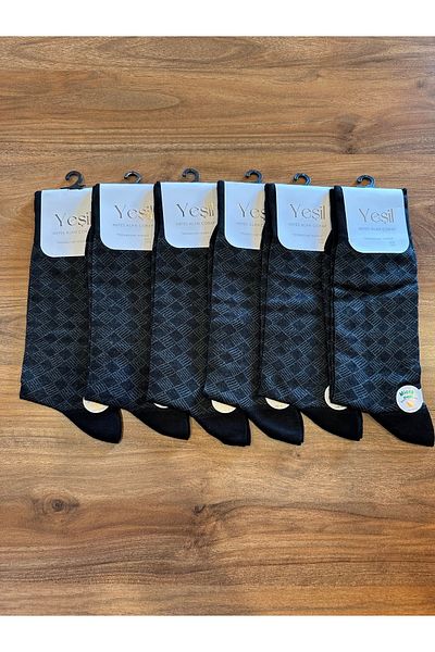 YEŞİL Мъжки чорапи от микромодал Comfort Jacquard, 6 броя