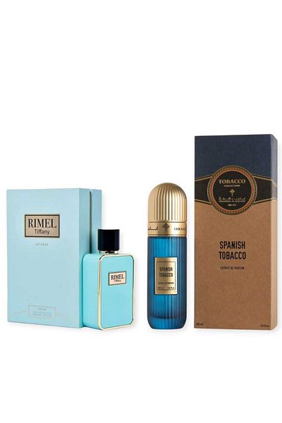 IBRAQ Ibrahim Al Qurashi Spanish Tobacco Perfume with Rimmel Tiffany Perfume for Unisex - 100ml