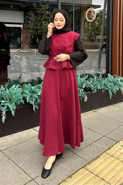 Ovn. Γιλέκο Gabardine Σετ - Claret Red