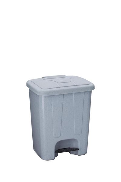 Omnipazar Sy-4250 25 Lt Corner Pedal Plastic Trash Can with Inner Bucket Gray