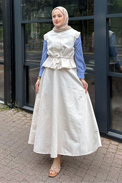 Ovn. Vest Gabardine Suit - Stone Color