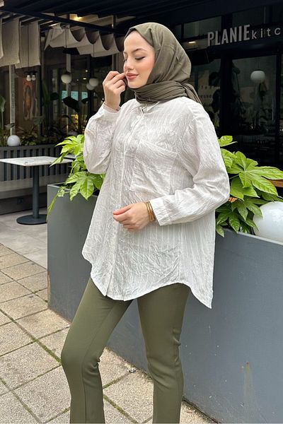 ANONİM STORE Μονόχρωμο Basic πουκάμισο - Λευκό