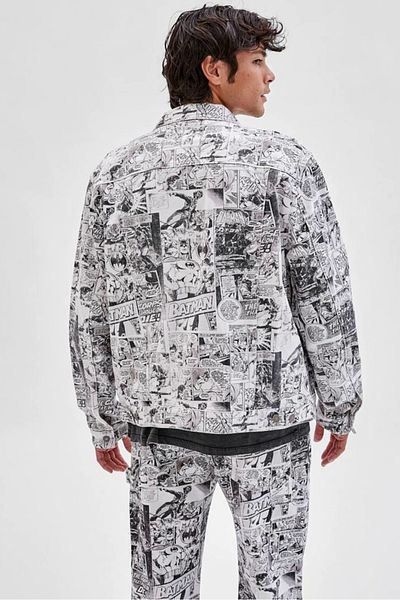 Guess Geaca din denim Guess Originals Batman Comic Print Alb L INTL