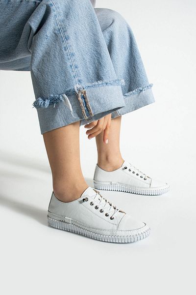 Getcho Pantofi de damă Endesa din piele naturală albă