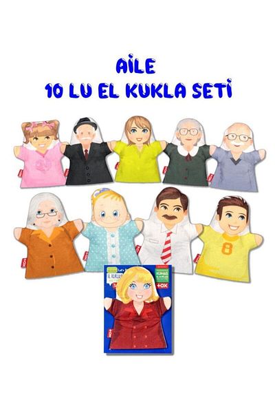 Tox 10 Piece Family Members Hand Puppet Set, Educational Toy