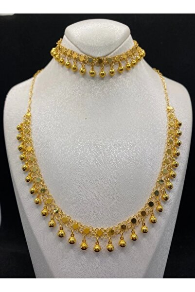 Özaydın 18 gr (gram) 14 k Altın kişniş set (KOLYE _KÜNYE)
