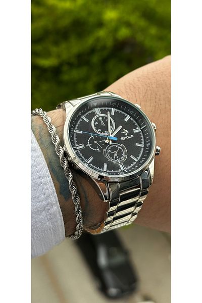 SPOLO Steel Men's Wristwatch Gift Bracelet