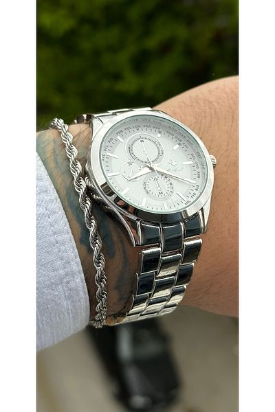 SPOLO Steel Men's Wristwatch Gift Bracelet
