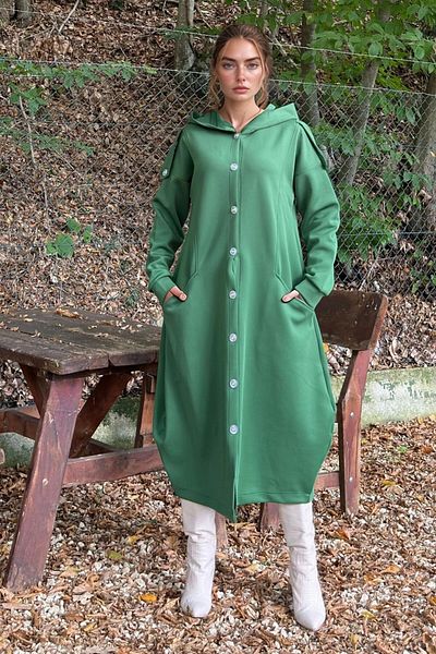 bacc Women's Emerald Green Hooded Oversize Dress Bcbsk-25700-3446