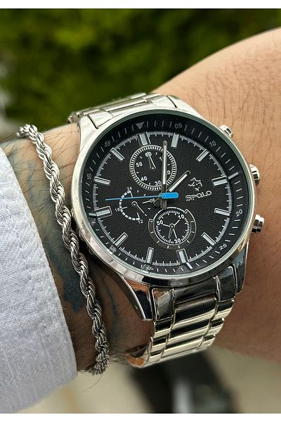 SPOLO Steel Men's Wristwatch Gift Bracelet