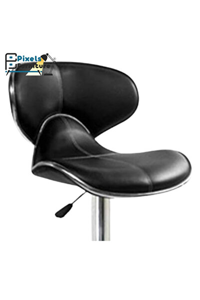 PixelsFurniture Set of 2 Pixel Furniture Bar Stools Adjustable Modern Design Swivel Leather Backrest Footrest