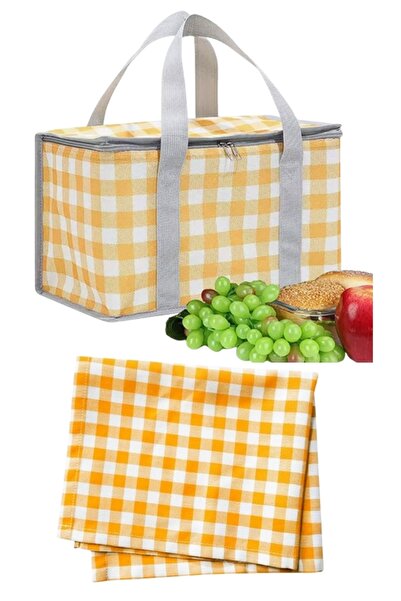 Mega Everest Piknik Örtülü Takım Termal Termos Çanta Seti Piknik Örtüsü Dahil...