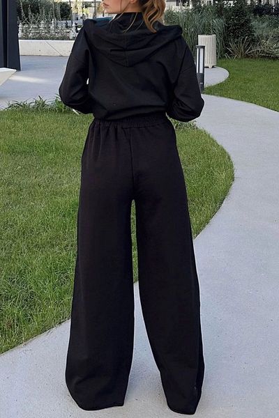 bacc Women's Black High Waist Elastic Waist Pants Bcbsk-25700-3465
